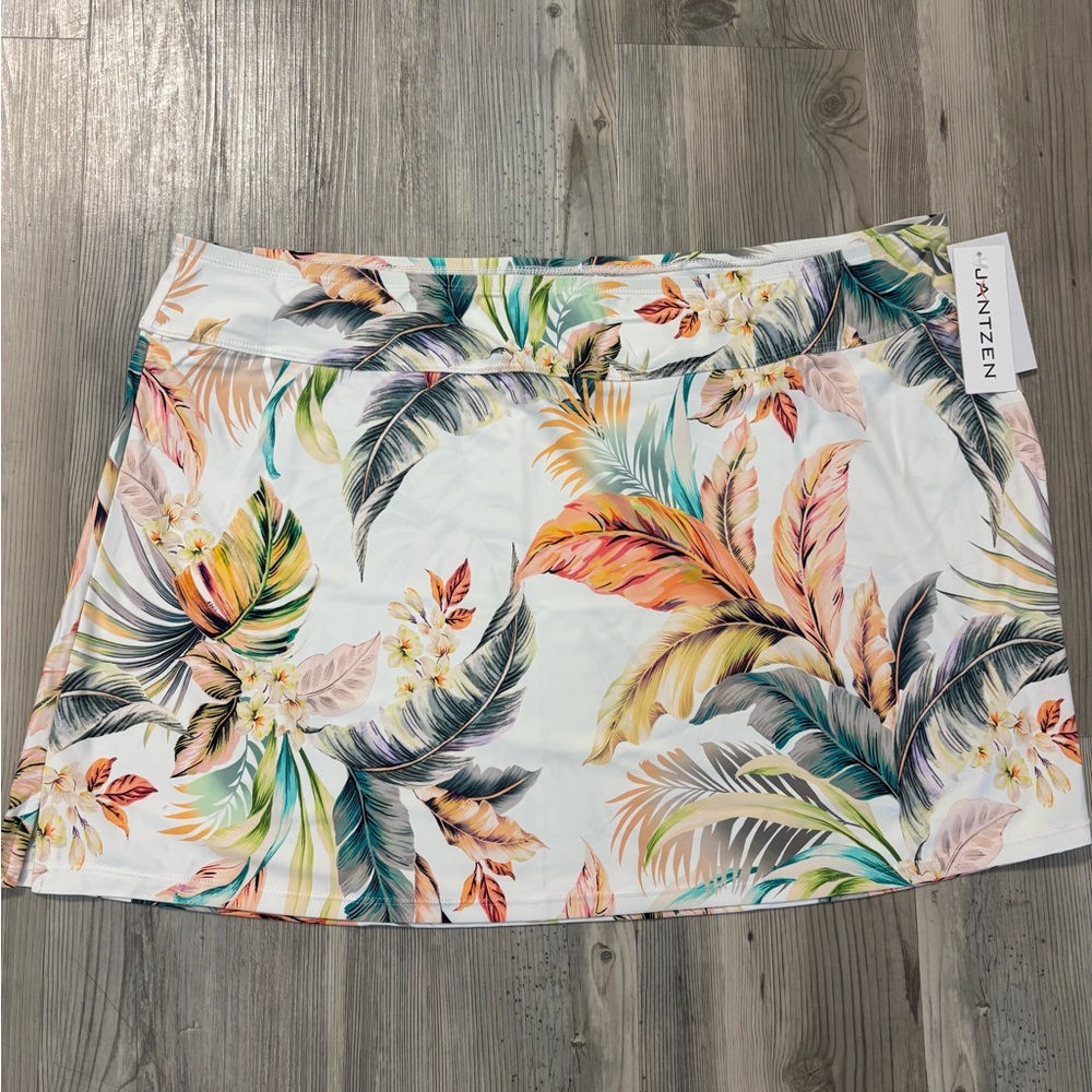Jantzen Multicolor Tropical Leaf Skirt